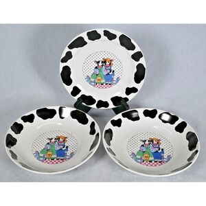 Set of (3)‎ Tabletops Unlimited Cowhands Pattern Plate & Bowls
